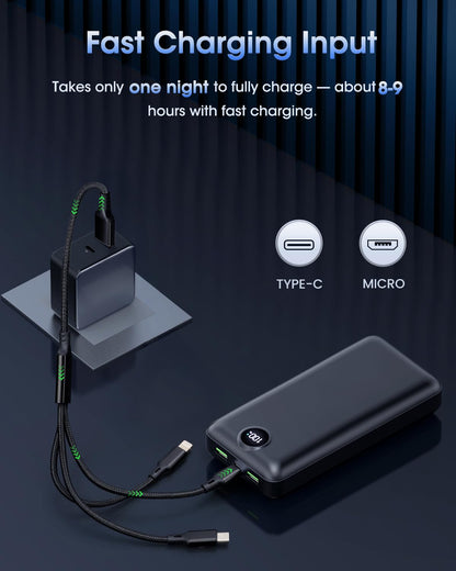Power Bank Fast Charging 50000mAh 22.5W Portable Charger USB C Quick Charge with 3 Outputs & 2 Inputs LED Display Huge Capacity External Battery Pack for iPhone, Samsung, iPad etc 🍁 All In One Marketplace Canada
