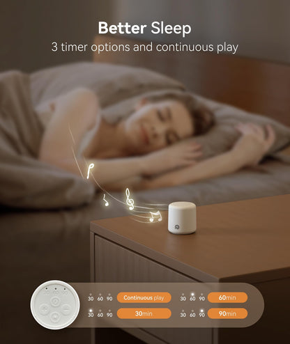 Dreamegg White Noise Machine - Portable Sound Machine Baby Adult, Travel White Noise Sound Machine, 16 Soothing Sounds, Rechargeable, Mini Sound Machine for Sleeping Baby Shower Home Hotel Gift, White 🍁 All In One Marketplace Canada