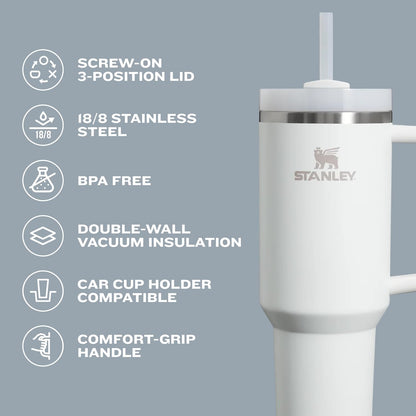 Stanley Quencher H2.0 Tumbler with Handle and Straw 30 oz | Flowstate 3-Position Lid | Cup Holder Compatible for Travel | Insulated Stainless Steel Cup | BPA-Free | Exclusive Lupine 🍁 All In One Marketplace Canada