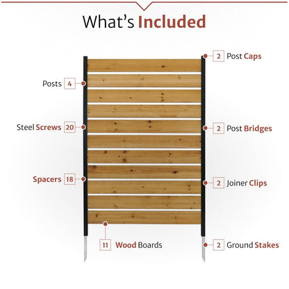 5ft H x 3.2ft W (1 Panel) No Dig Enclo Concord Cedar Wood Privacy Screen, Great to Hide Trash Cans, Decorative Patio Privacy Screen, Outdoor Fence, Air Conditioner Fence, EC18022 🍁 All In One Marketplace Canada