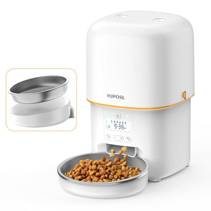 Yuposl Automatic Cat Feeder, 3L Cat Food Dispenser with Over 180-day Battery Life, Anti-Jam Design, 1-6 Meals Per Day with Stainless Steel Cat Bowl, Keep Cat Dry Food Fresh, Also for Small Dog 🍁 All In One Marketplace Canada
