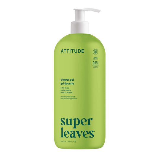 ATTITUDE Body Wash, Made in Canada, EWG Verified Shower Gel, Dermatologically Tested, Plant and Mineral-Based, Vegan Personal Care Products, Pear & Amber Scent, 946 mL 🍁 All In One Marketplace Canada