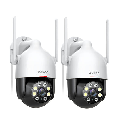 DEKCO 2K Outdoor Security Camera with 360 Degree Pan-Tilt Motion Tracking, Home Camera Surveillance Exterieur, WiFi Camera, Full Color Night Vision Sound-Light Alarm, 2-Way Audio, Waterproof 🍁 All In One Marketplace Canada