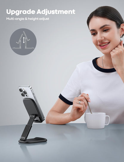 Lamicall Foldable Phone Stand for Desk - Height Adjustable Cell Phone Holder Portable Cellphone Cradle Desktop Dock Mom Gift Compatible with iPhone 14 15 16 17 Pro Max Plus Air, S24 S25 Ultra, 4-8" 🍁 All In One Marketplace Canada