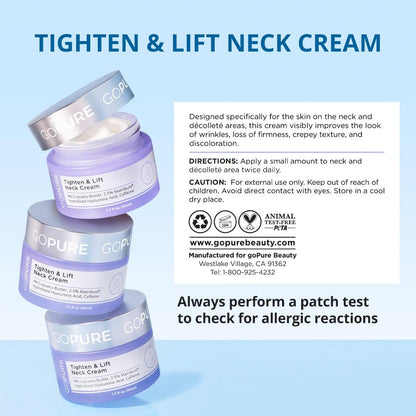 goPure Tighten & Lift Neck & Chest Moisturizer Cream for Visibly Firming, Tightening and Lifting Wrinkles & Crepey Skin, 1.7oz 🍁 All In One Marketplace Canada