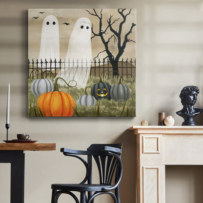 Renditions Gallery Modern Canvas Wall Art Pictures for Office Decorations Halloween Hunted Pumpkin Patch Premium Wall Hanging Wooden Artwork for Livingroom Kitchen Paintings - 24"X24" LT508