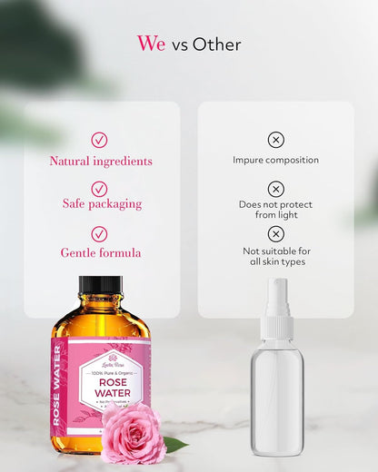 Rose Water Spray for Face by Leven Rose - Pure Natural Moroccan Rosewater Hydrosol Face Spray - Organic Rose Water Hydrosol 4 oz 🍁 All In One Marketplace Canada