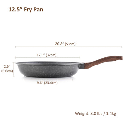 SENSARTE 12.5 Inch Nonstick Frying Pan Skillet, Swiss Granite Coating Omelette Pan, Healthy Stone Cookware, PFOA Free 🍁 All In One Marketplace Canada
