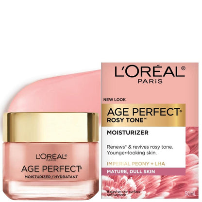 L’Oréal Paris Day Face Moisturizer Cream, Age Perfect Rosy Tone, with LHA & Imperial Peony Extract, For Mature Skin Skincare, 50 ml 🍁 All In One Marketplace Canada
