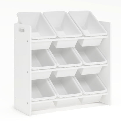 Lennox Furniture Toys Storage Organizer 9 Plastic Bins in White (JWTR-03006 white) 🍁 All In One Marketplace Canada