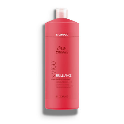 Wella Professionals Invigo Brilliance Shampoo for Fine/Normal Coloured-Treated Hair, Salon Shampoo, Hair Cleanser, Colour Safe, Daily Wash, Lime Caviar, Intense Colour Protection | 33.8 Fl Oz | 1L 🍁 All In One Marketplace Canada