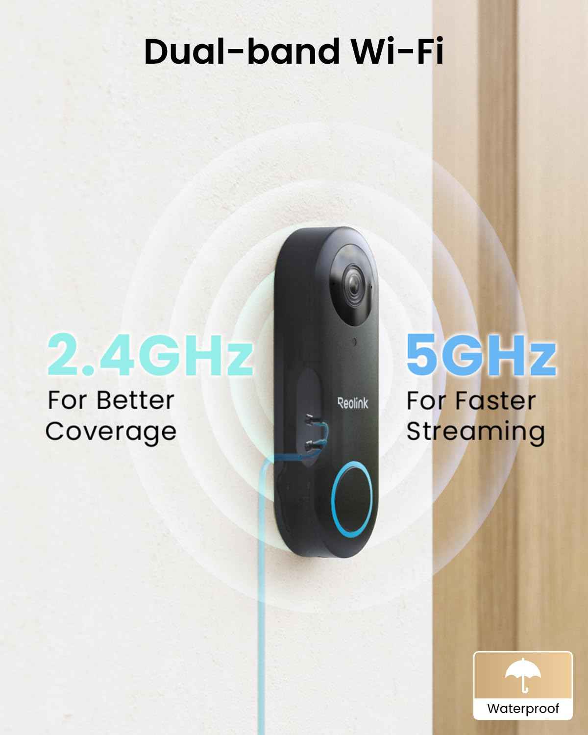 REOLINK Video Doorbell Camera WiFi, 2K Wired Doorbell Camera for Home Security, 2.4/5GHz WiFi, 180° Diagonal, Smart Detection, microSD Card/Cloud Storage, Indoor/Outdoor Surveillance (Chime Included) 🍁 All In One Marketplace Canada