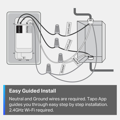 TP-Link Tapo Smart Light Switch, Matter Compatible, Single Pole, Neutral Wire Required, Voice Control w/Siri, Alexa & Google Home, UL Certified, Timer & Schedule, Guided Install, Tapo S505(2-Pack) 🍁 All In One Marketplace Canada