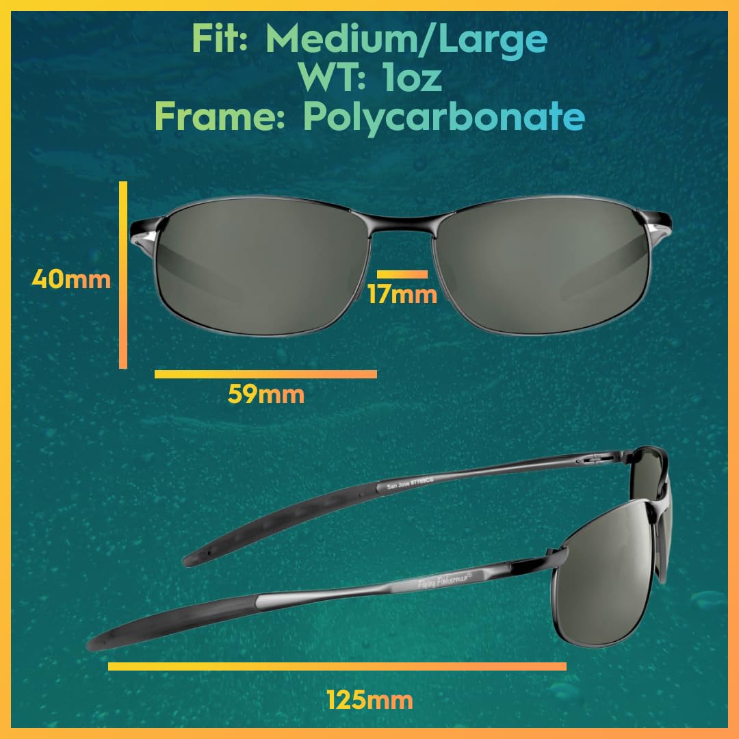Flying Fisherman San Jose Polarized Sunglasses | Perfect for Driving, Fishing & Boating | 100% UV Protection | Gunmetal Frames/Smoke Lenses 🍁 All In One Marketplace Canada
