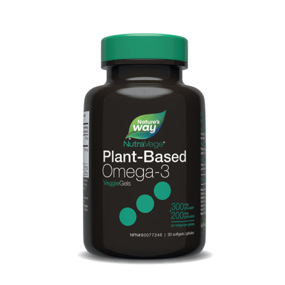 Nature’s Way NutraVege Plant-Based Omega-3 – 300mg EPA + 200mg DHA – Supports Heart, Brain & Eye Health – Plant Based – 30 Softgels 🍁 All In One Marketplace Canada