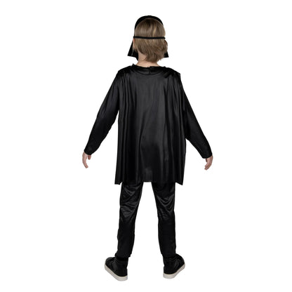 Star Wars Darth Vader Official Youth Halloween Costume - Printed Jumpsuit with Cape and Plastic Mask (M) Black