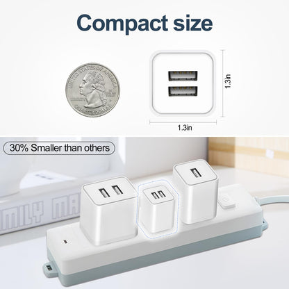 USB Charger Block, 2 Pack Dual Port USB Wall Plug 2.1A Power Adapter Charging Block for Phone 14 13 12 11 Pro Max SE XS XR X 8 7 6 Plus, Pad, Galaxy, Tablet, Android Phone 🍁 All In One Marketplace Canada