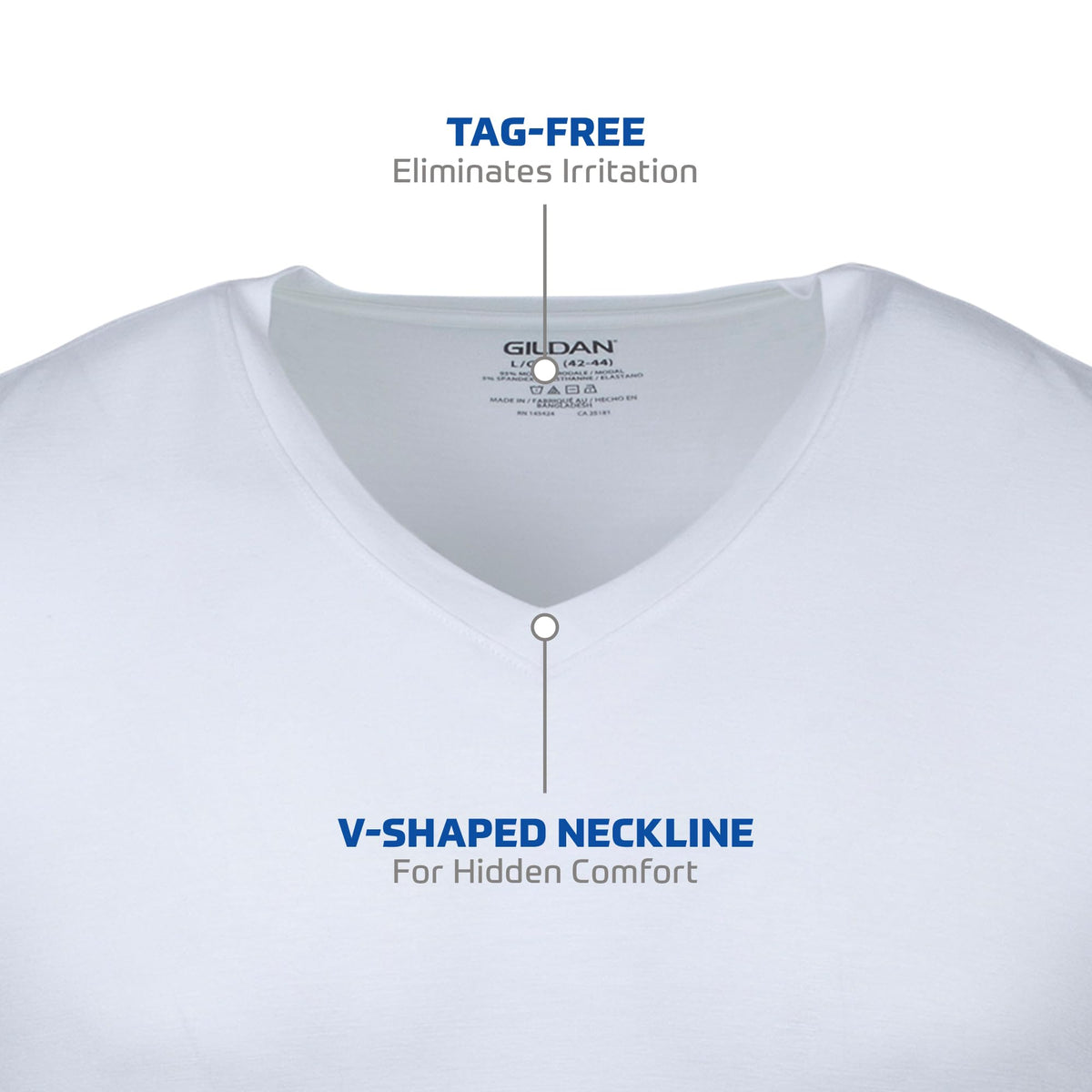 Gildan Men's V-Neck T-Shirts, Multipack, Style G1103, White (6-Pack), X-Large 🍁 All In One Marketplace Canada
