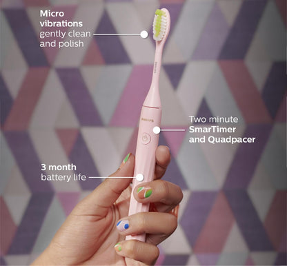 Philips One by Sonicare Battery Toothbrush, Brush Head Bundle, Manhattan Pink, BD3003/AZ 🍁 All In One Marketplace Canada