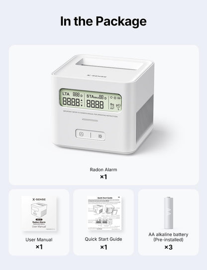 X-Sense Radon Detector for Home with LCD, Battery Powered, White 🍁 All In One Marketplace Canada