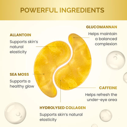 PLANTIFIQUE 24K Gold Under Eye Patches - Dermatologist Tested - 20 Pairs Cooling Eye Masks for Dark Circles & Puffiness, with Collagen & Hyaluronic Acid - Patch Yeux 🍁 All In One Marketplace Canada