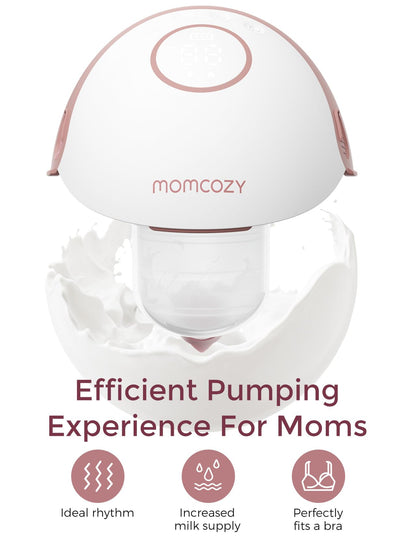 Momcozy Breast Pump Hands Free Mobile Style | M6, Wearable Breastfeeding Pump Ideal Rhythm for More Milk, DoubleFit Flange More Fit & Discreet with 3 Modes & 9 Levels, 24mm (Cozy Red, 2 Count) 🍁 All In One Marketplace Canada