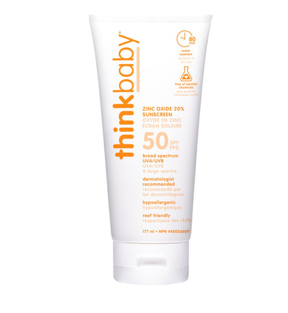 Thinkbaby - Safe Sunscreen SPF 50+, Broad Spectrum Protection - 6oz 🍁 All In One Marketplace Canada