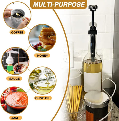 8 Pack Gold Coffee Syrup Pump Dispenser, Compatible with 25.4 Oz/750ml Bottles, Great for Home & Coffee Bar Drinking Mixes, Tea, Beverage, Cocktails, Plus Spoons 🍁 All In One Marketplace Canada