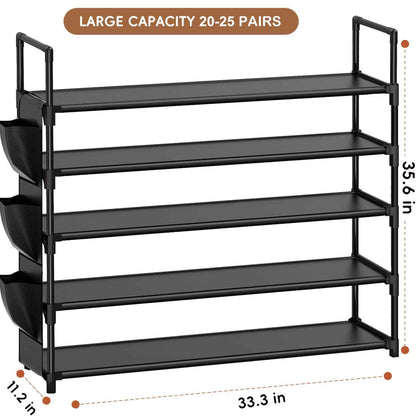 Shoe Rack 5 Tier Shoe Organizer Shoe Storage 20-25 Pairs for Closet Entryway Shoes Holder Space Saving Tall Shoes Shelf for Bedroom Garage Door 🍁 All In One Marketplace Canada