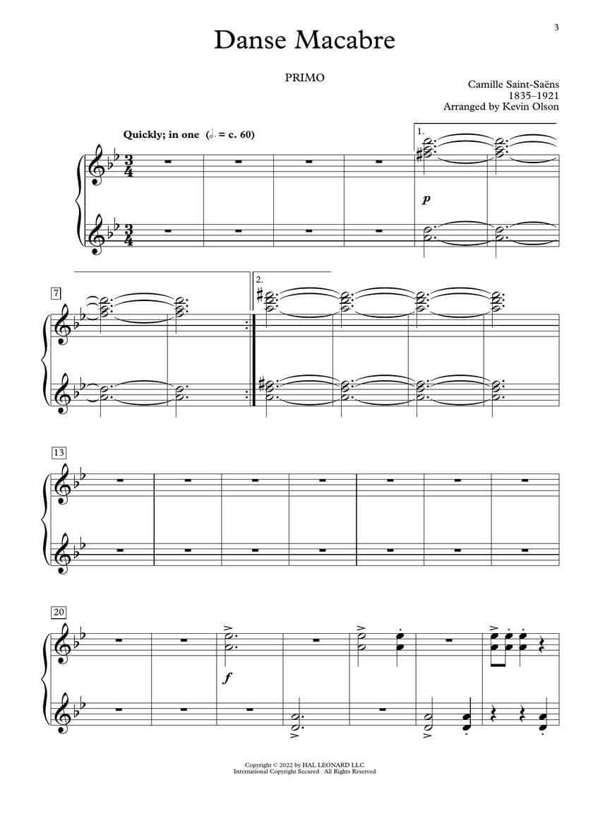 Halloween Classics for Two | Piano Duets Sheet Music for 1 Piano 4 Hands Intermediate Players | Arranged by Kevin Olson | Classical Duet Songbook for Recitals Teaching and Seasonal Performance