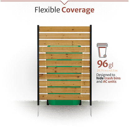 5ft H x 3.2ft W (1 Panel) No Dig Enclo Concord Cedar Wood Privacy Screen, Great to Hide Trash Cans, Decorative Patio Privacy Screen, Outdoor Fence, Air Conditioner Fence, EC18022 🍁 All In One Marketplace Canada
