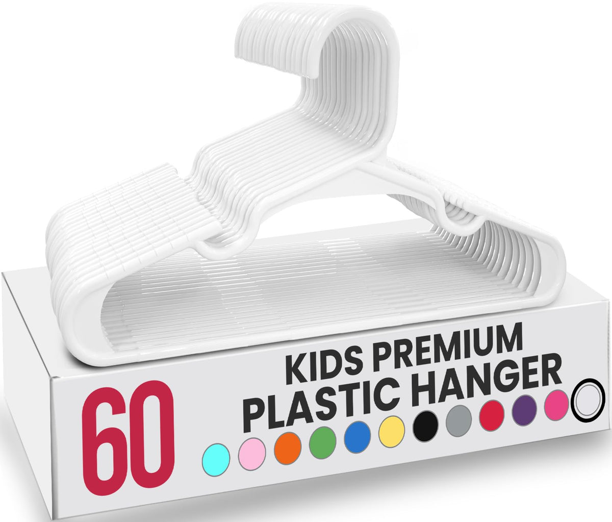Utopia Home Kids Hangers - Plastic Baby Hangers for Closet - Childrens Hangers for Clothes & Infant Hangers for Closet - Ideal for Everyday Standard Use (White, Pack of 60) 🍁 All In One Marketplace Canada