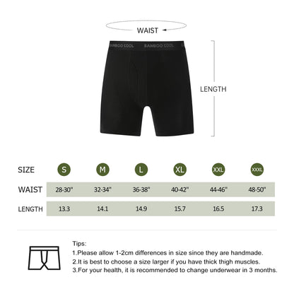 BAMBOO COOL Men’s Underwear Boxer Briefs Soft Comfortable Bamboo Viscose Underwear Trunks (4 Pack) 🍁 All In One Marketplace Canada