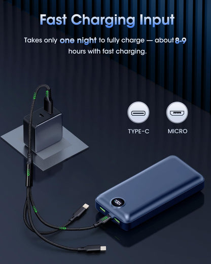 Power Bank Fast Charging 50000mAh- 22.5W Portable Charger USB C Quick Charge with 3 Outputs & 2 Inputs LED Display Huge Capacity External Battery Pack for iPhone, Samsung, iPad etc 🍁 All In One Marketplace Canada