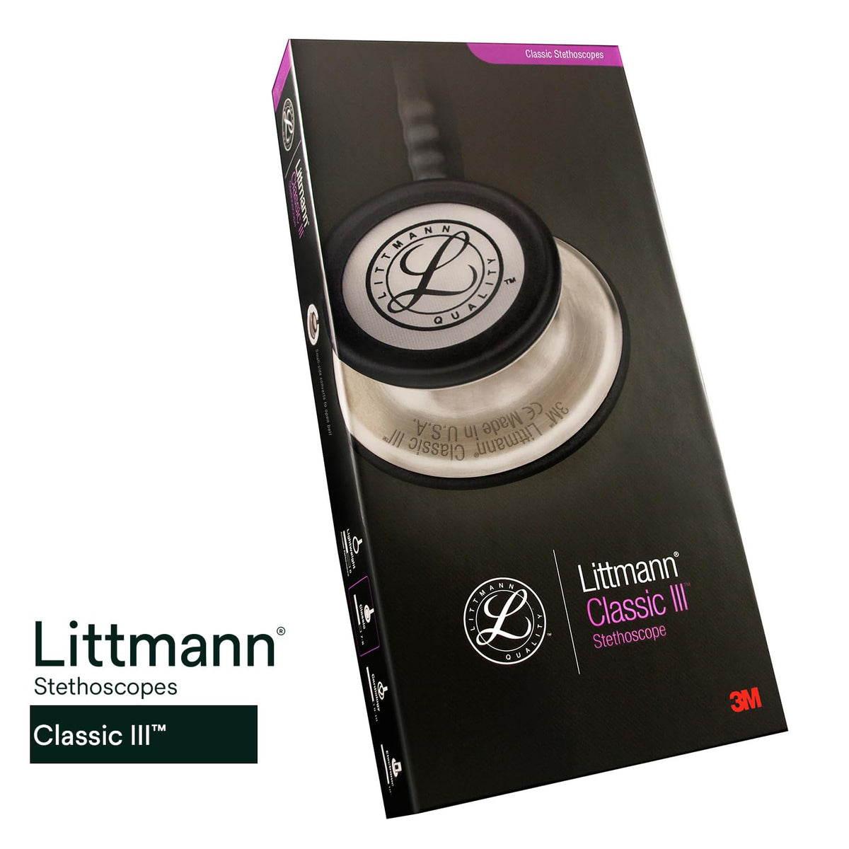 3M Littmann Classic III Monitoring Stethoscope, 5633, More Than 2X as Loud*, Weighs Less**, Stainless Steel Chestpiece, 69 cm (27") Pearl Pink Tube 🍁 All In One Marketplace Canada