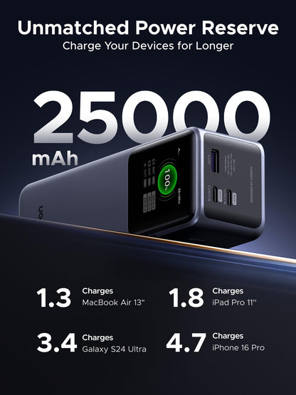 UGREEN Power Bank, 25000mAh 200W, 3-Port Portable Charger, TFT Smart Display, Battery Pack, Compatible with iPhone 16/16 Plus/16 Pro/16 Pro Max, iPhone 15/14/13/12, MacBook, Dell, Galaxy S25 Ultra 🍁 All In One Marketplace Canada