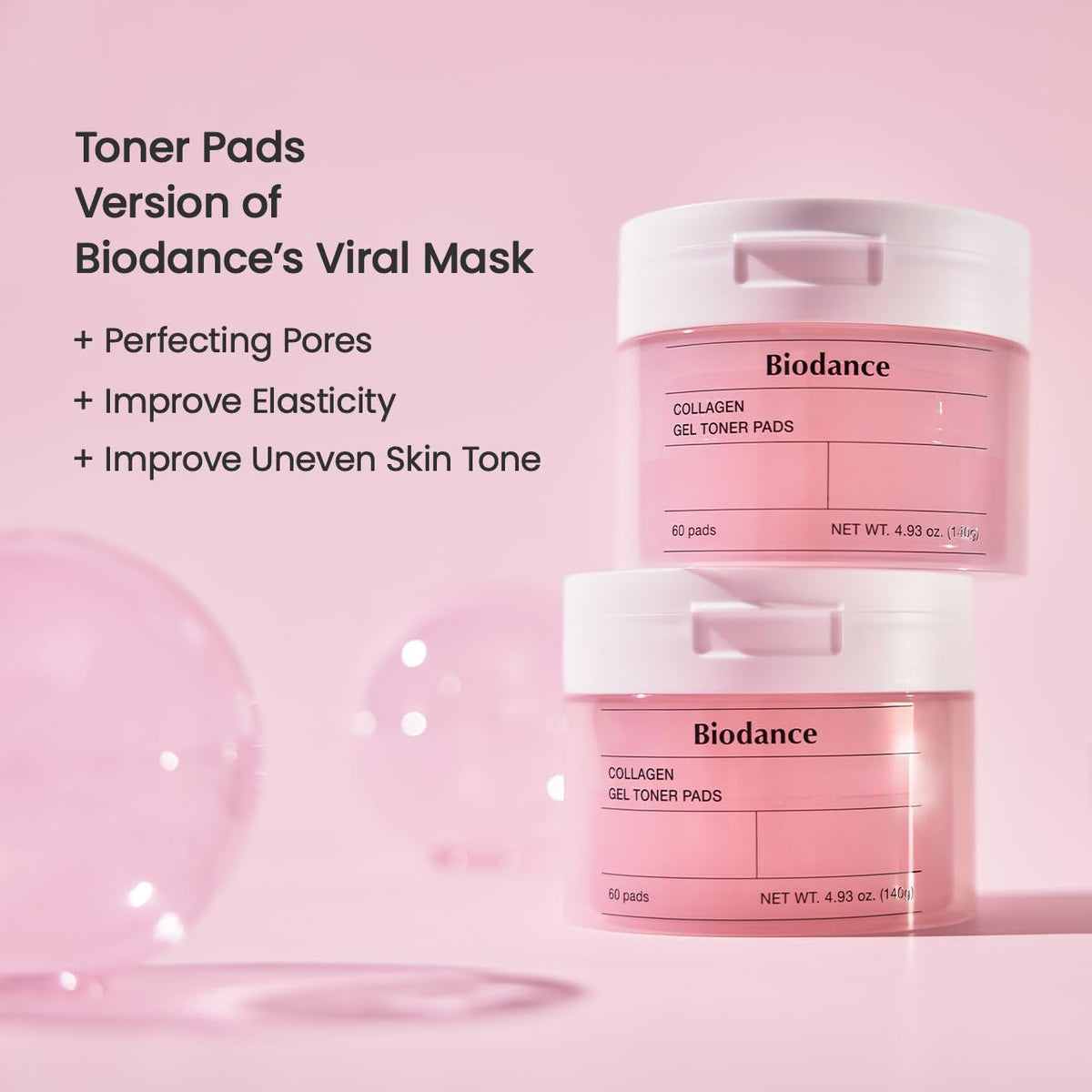 Biodance Collagen Gel Toner Pads | Pore Perfecting, Improving Elasticity, Korean Toner Pads for Sensitive Skin | 4.93 fl.oz.(140g), 60Pads 🍁 All In One Marketplace Canada
