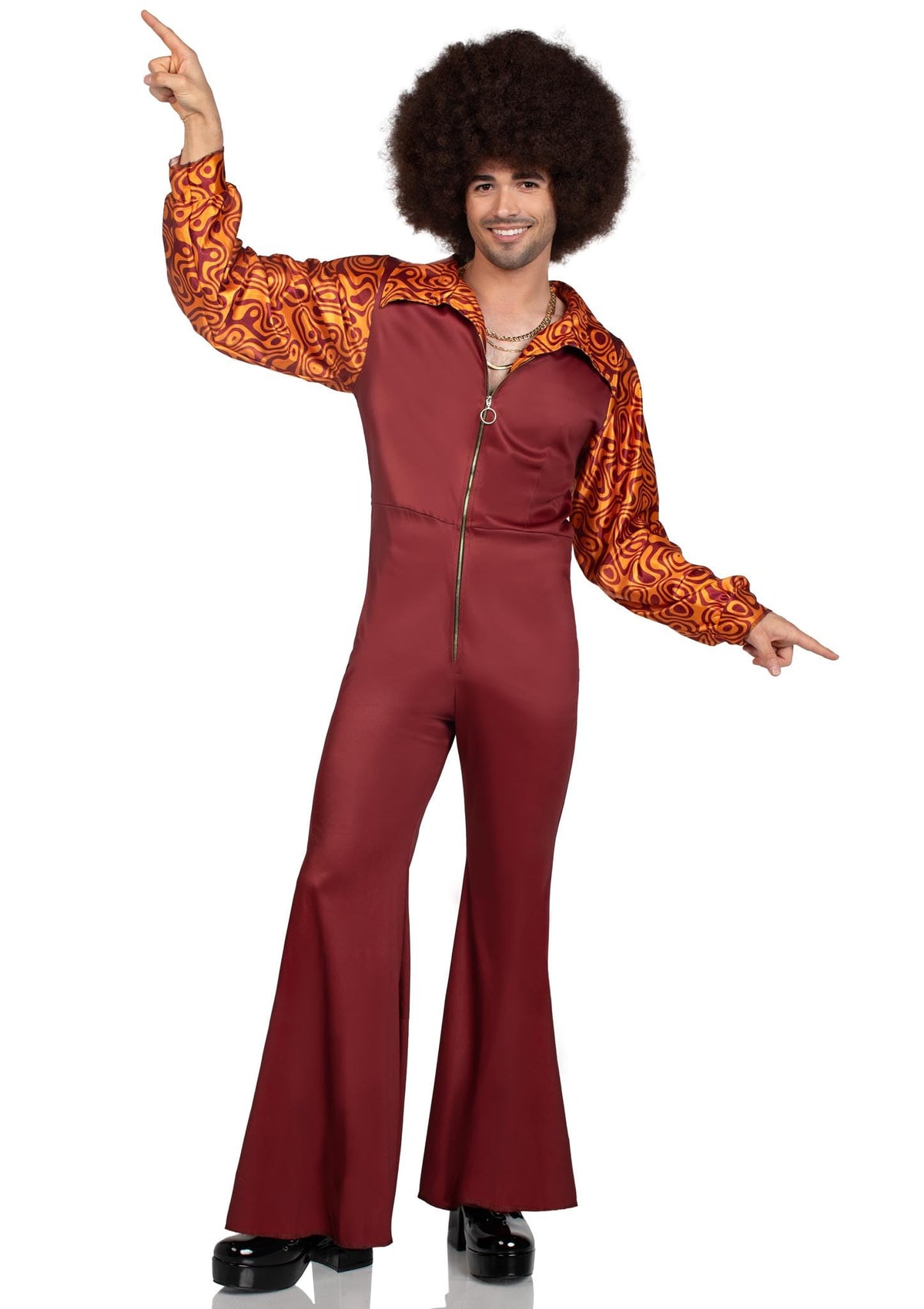 Leg Avenue Mens Disco Leisure Suit Costume Dress Halloween Costume for Women, Multicolor, Small