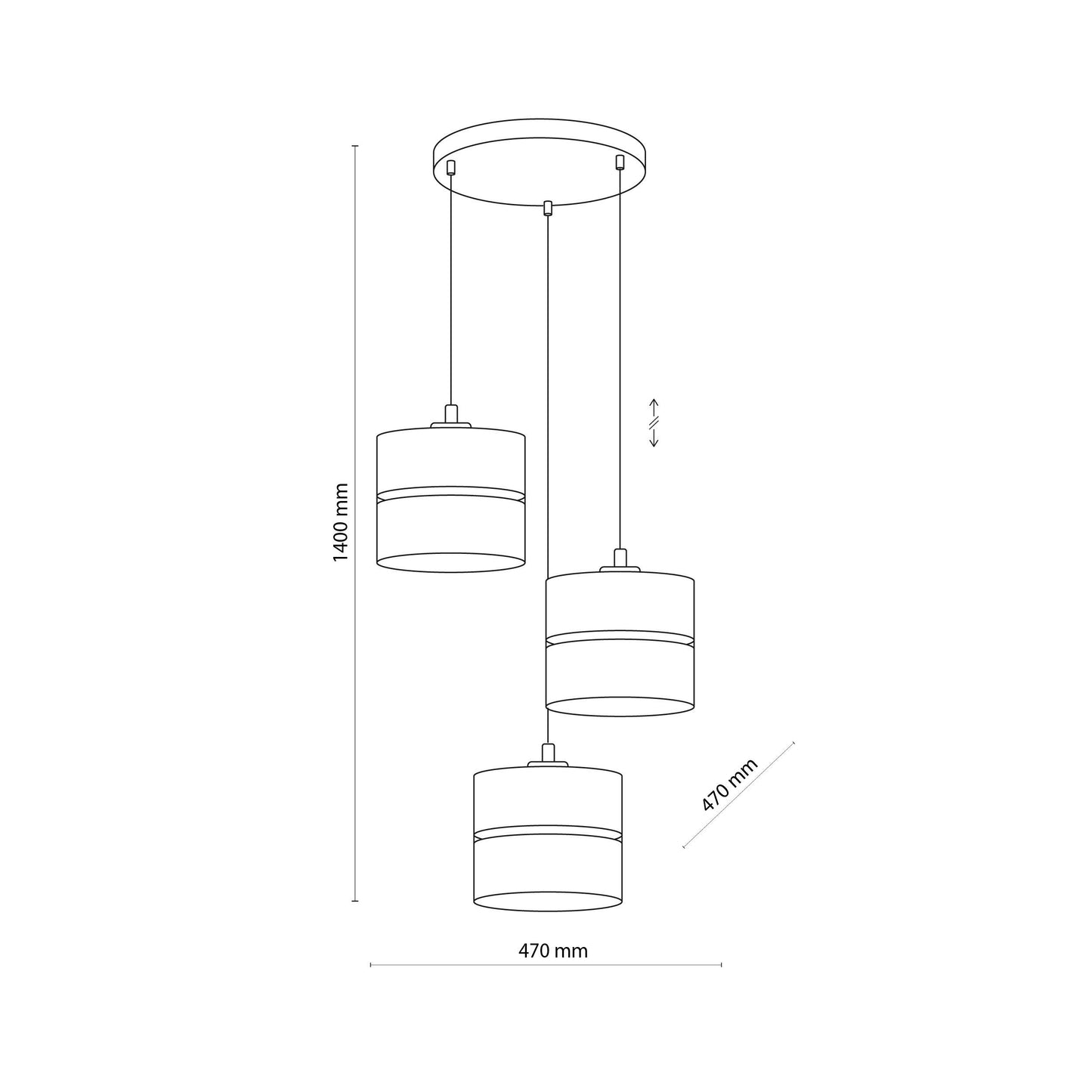 LINOBIANCO 3-Light Cluster Pendant with Linen & Jute Shades for Dining, Kitchen & Living  Room - AURABAGS SHOP