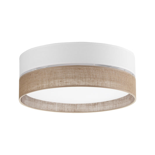 LINOBIANCO Natural Linen Flush Mount Ceiling Light for Bedroom, Hallway & Living Room