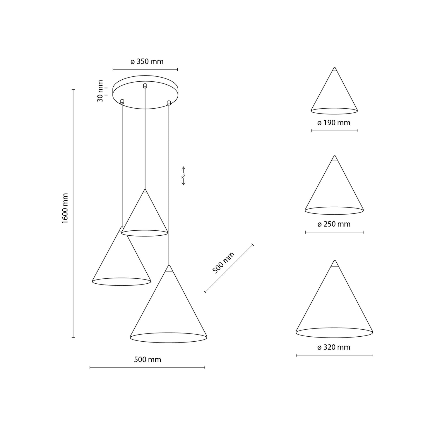 CONO Mix Modern Minimalist Pendant Light 3 - AURABAGS SHOP
