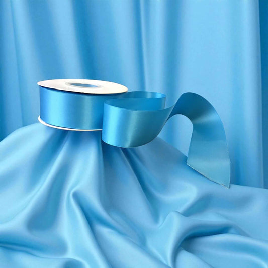 Satin Ribbon Double Face-Light Blue  #340 -3.8 cm Wide