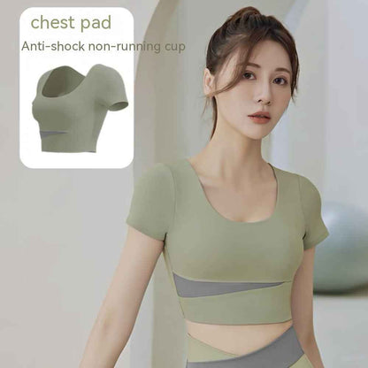 Women’s One-Piece Workout Suit – Chest-Pad Top & Pants Fitness Activewear