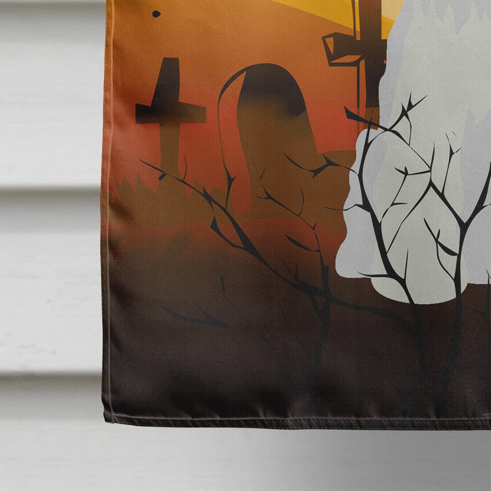 Caroline's Treasures BB4319CHF Halloween Miniature Schanuzer White Flag Canvas House Size, Large, Multicolor