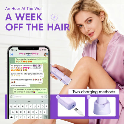 VG VOGCREST Bikini Trimmer for Women: 2-in-1 Painless Body Shaver for Underarm Leg Arm - Portable Travel Friendly Pubic Grooming Kit - Rechargeable Electric Razor with Charging Dock 🍁 All In One Marketplace Canada
