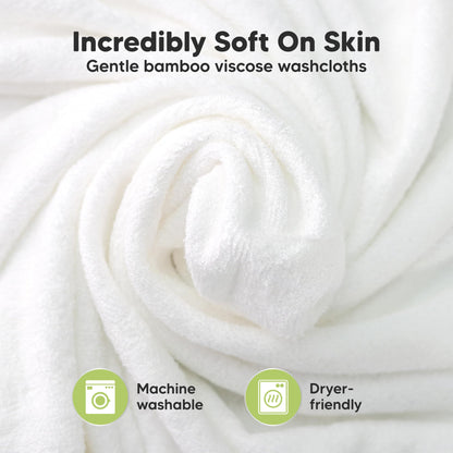 6-Pack Organic Baby Washcloths - Soft Viscose from Bamboo Washcloth, Baby Wash Cloths, Baby Wash Cloth for Newborn, Kids, Bath Baby Towels, Face Towel, Face Cloths (White) 🍁 All In One Marketplace Canada