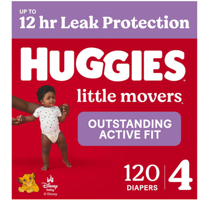 Disposable Baby Diapers Size 4 - Huggies Little Movers, 120ct, Mega Colossal Pack 🍁 All In One Marketplace Canada