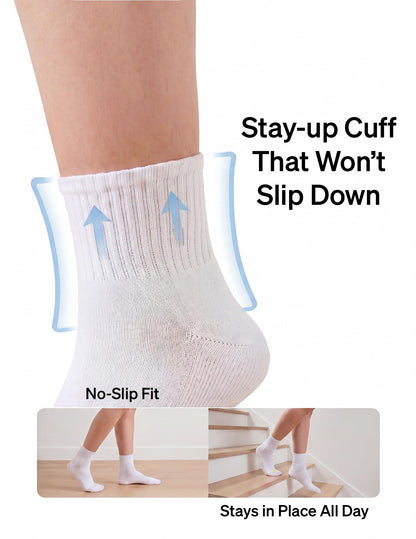 Hue Women's Mini Crew Sock 6 Pair Pack, White - 6 Pair Pack, One Size 🍁 All In One Marketplace Canada