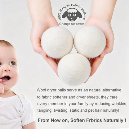 Budieggs Wool Dryer Balls Organic XL 6-Pack, 100% New Zealand Wool Chemical Free Fabric Softener for 1000+ Loads, Baby Safe & Hypoallergenic, Fabrics Soft and Fluffy Naturally 🍁 All In One Marketplace Canada