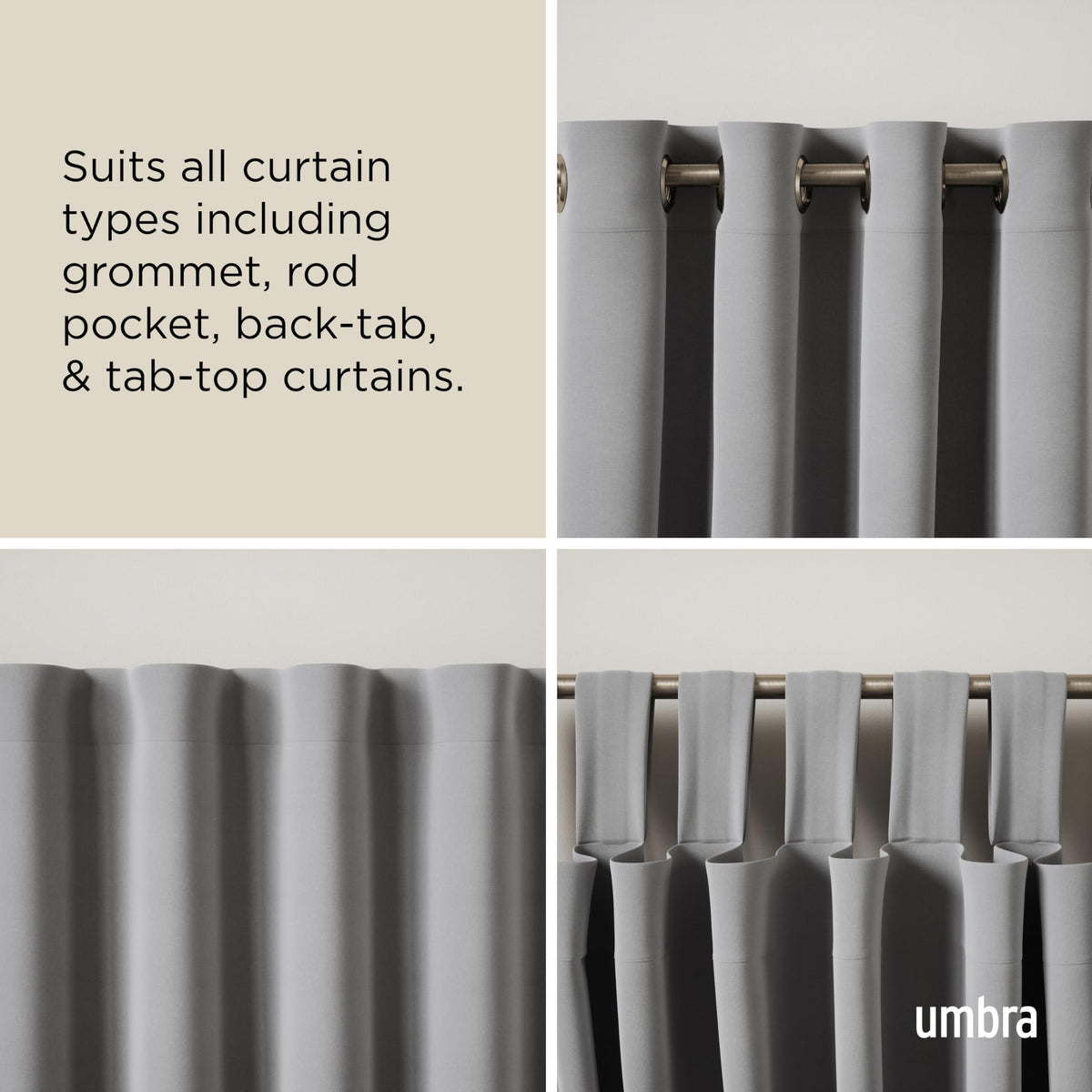 Umbra Twilight Double Curtain Rod Set – Wrap Around Design Ideal for Blackout or Room Darkening Panels, 30 to 84 Inches, Nickel 🍁 All In One Marketplace Canada